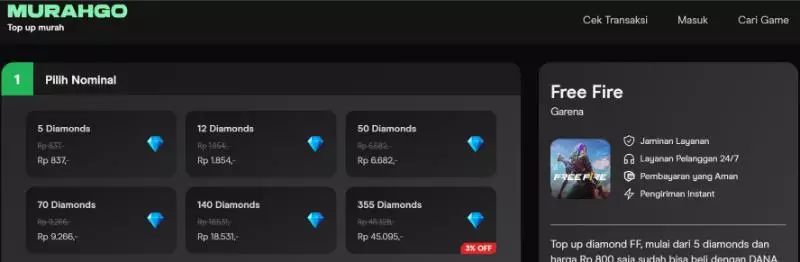 tampilan situs murahgo