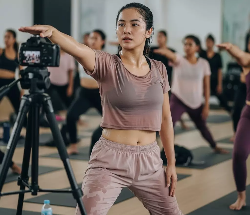 olahraga yoga sambil live streaming